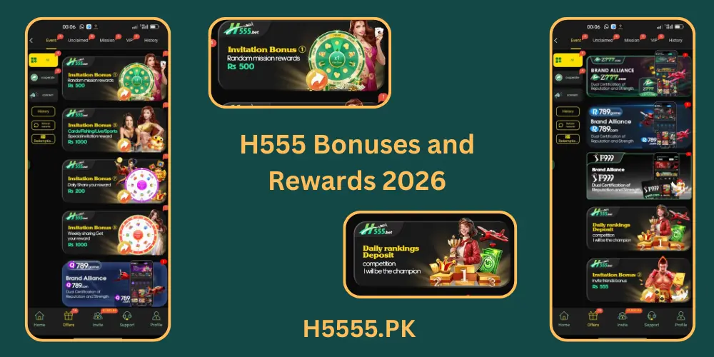 H555 Game Bonuses And Rewards