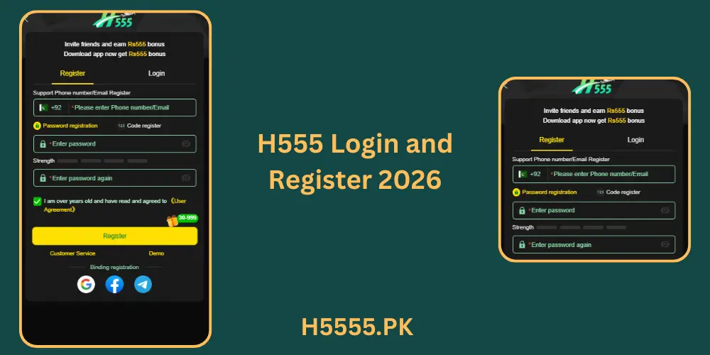 H555 Game Login And Register